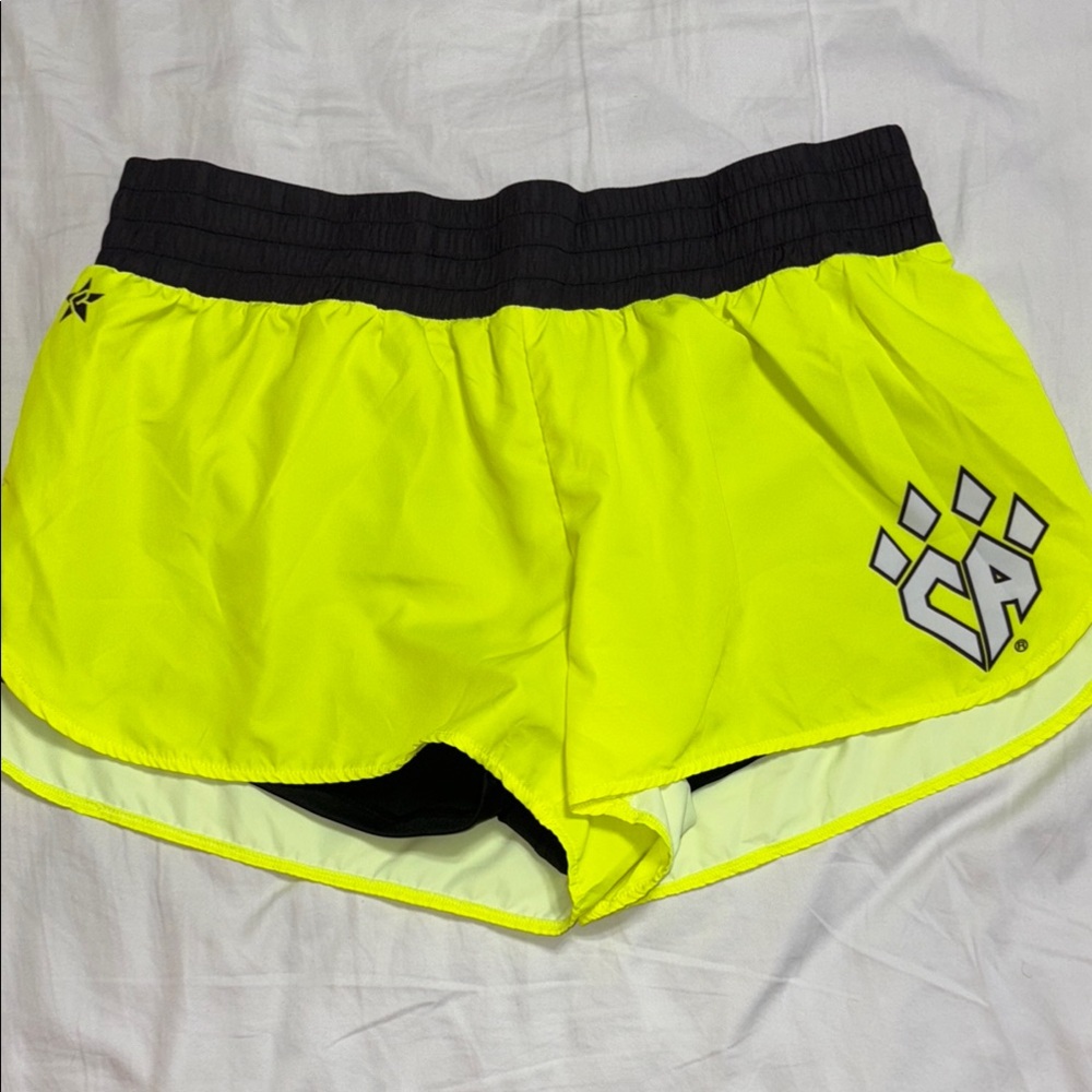 Women's Neon Yellow Running Shorts